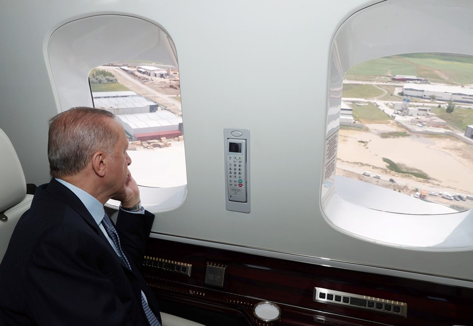 Cumhurbaşkanı Erdoğan, selden etkilenen Akyurt'u havadan inceledi - 1