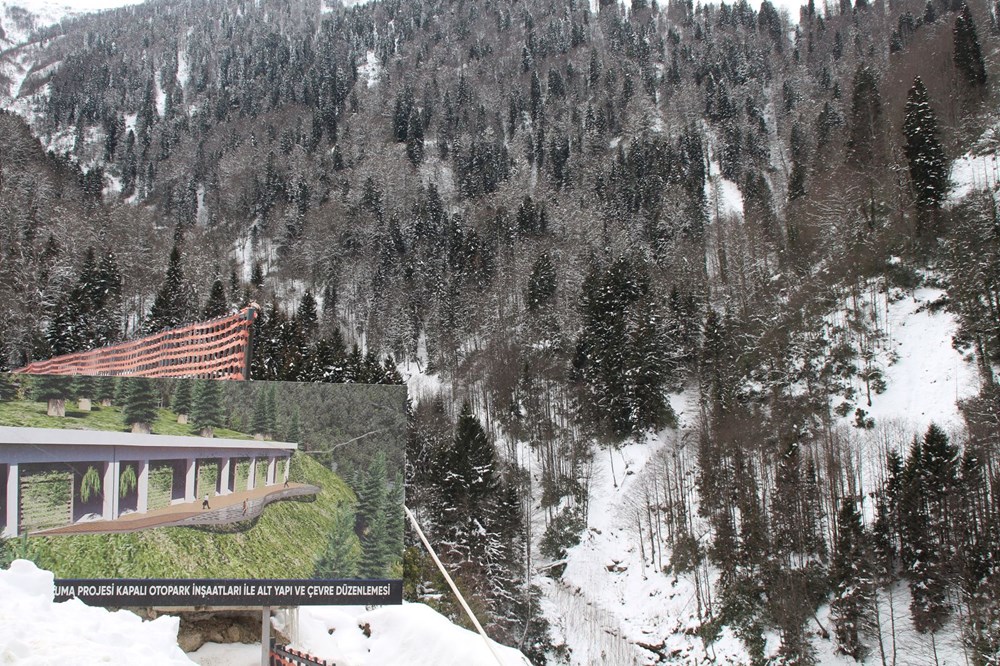 Environmentally friendly parking lot inside the mountain in Ayder Plateau - 1