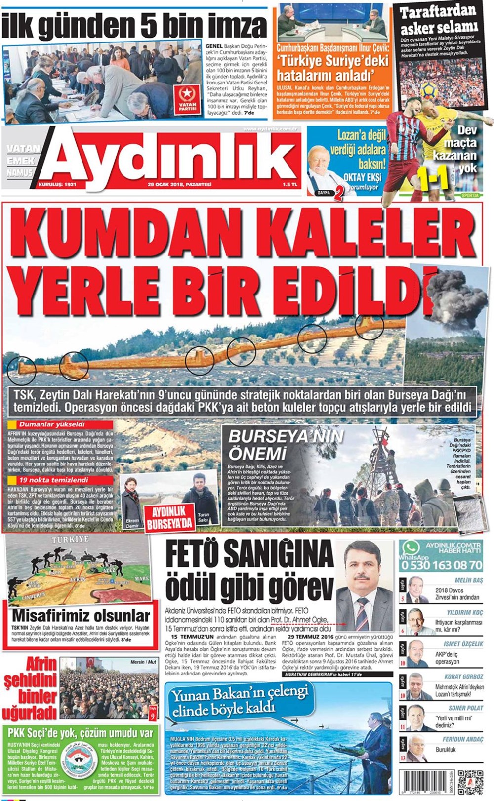 Gunun Gazete Mansetleri 29 Ocak 2018 Son Dakika Turkiye Haberleri Ntv Haber