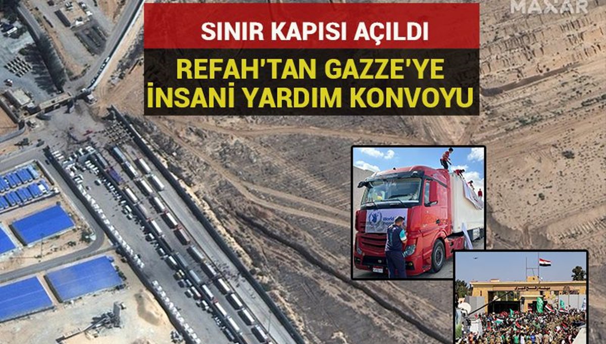 Refah Sınır Kapısı açıldı: İnsani yardım konvoyu Gazze'ye girdi Refah Sınır Kapısı açıldı: İnsani yardım konvoyu Gazze'ye girdi