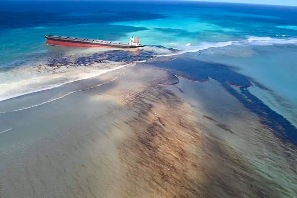 Mauritus'daki petrol sızıntısı sahilleri bu hale getirdi - 19