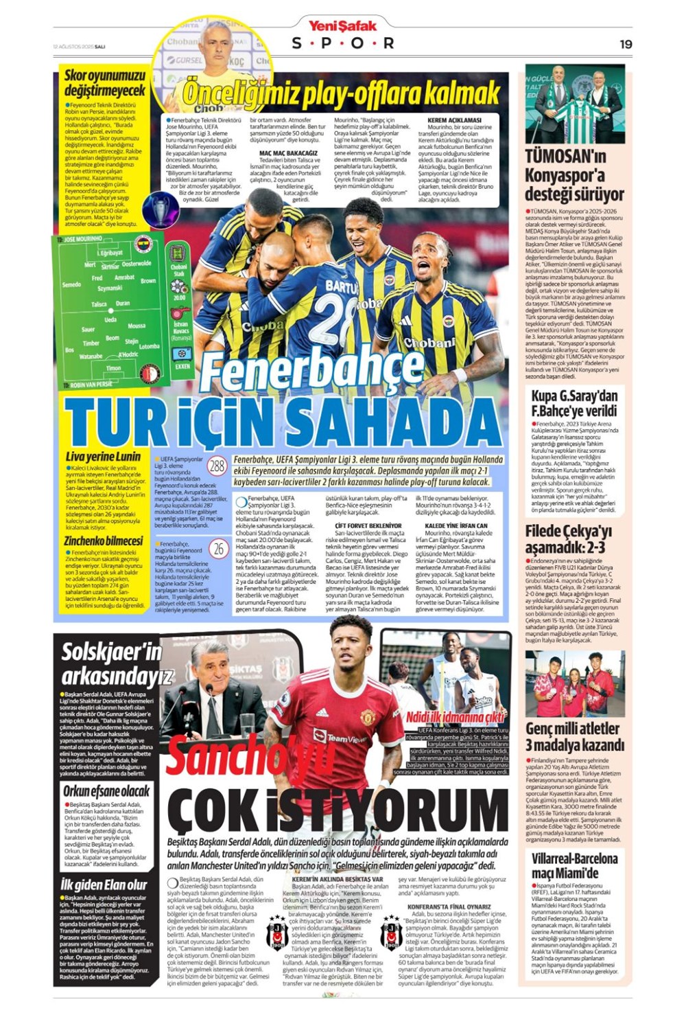"Altyapıya Osimhen menüsü" (12 Ağustos spor manşetleri) - 29