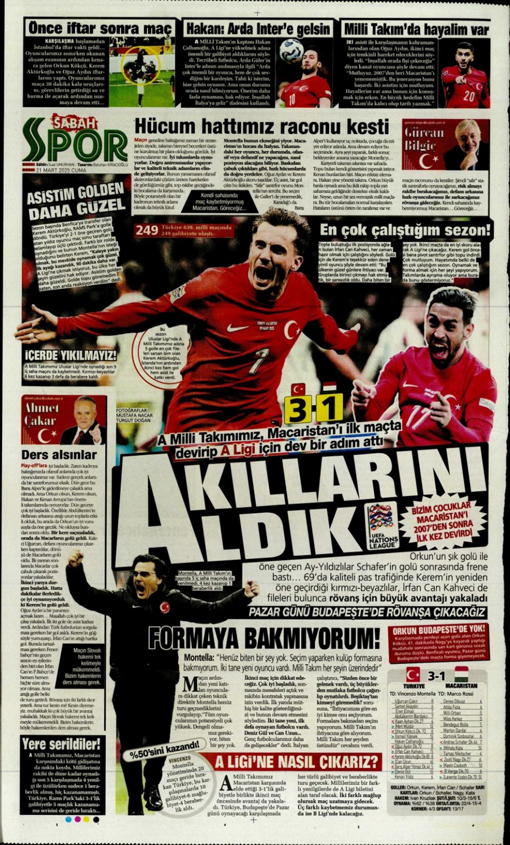 "İşte bizim çocuklar" (21 Mart 2025 spor manşetleri) - 8
