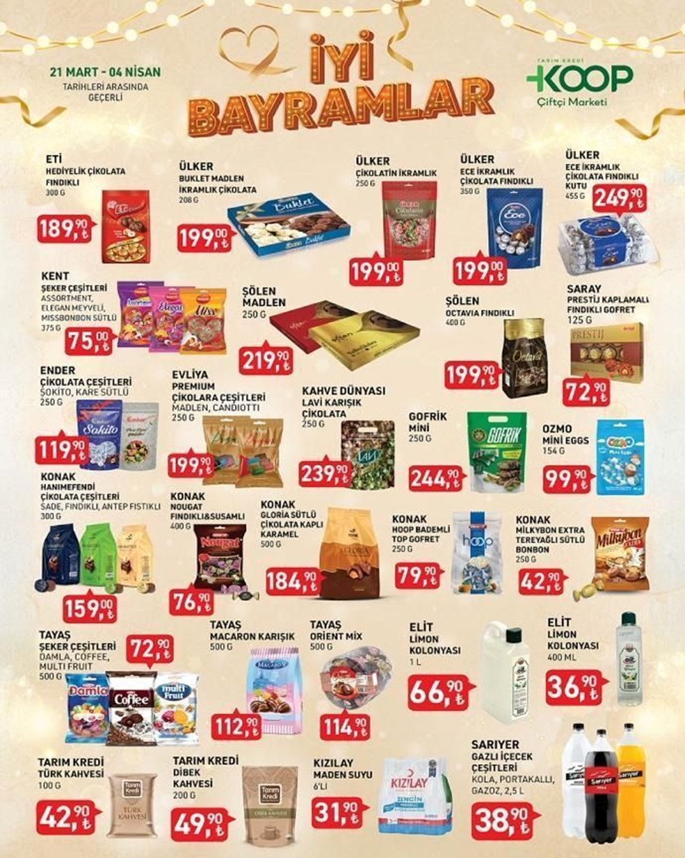 Tarım Kredi Kooperatif Marketleri 24 Mart-4 Nisan indirimli eserler listesi: Kahve, şeker, çikolata, kolonya ve paklık eserleri satışta 73 QZZH ubYdUCAQDr3sYjYWA