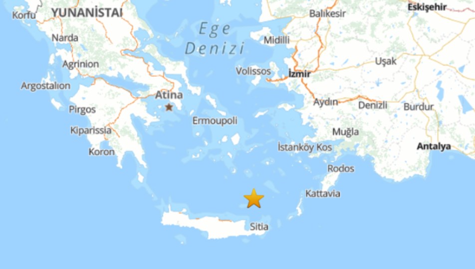 Ege Denizi'nde 6 büyüklüğünde deprem