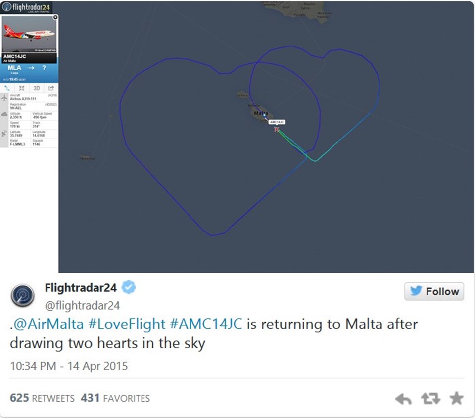 Pilot aşkını gökyüzüne yazdı, sosyal medya çalkalandı - 1
