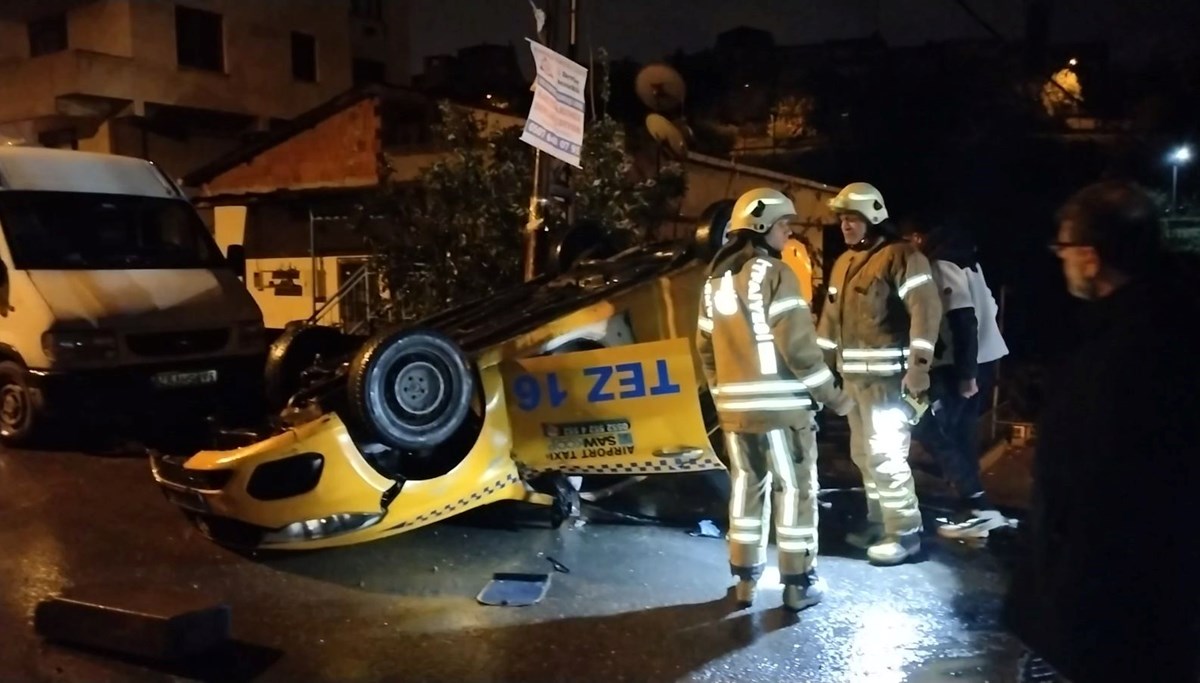 Maltepe'de kontrolden çıkan araç takla attı: 1 yaralı