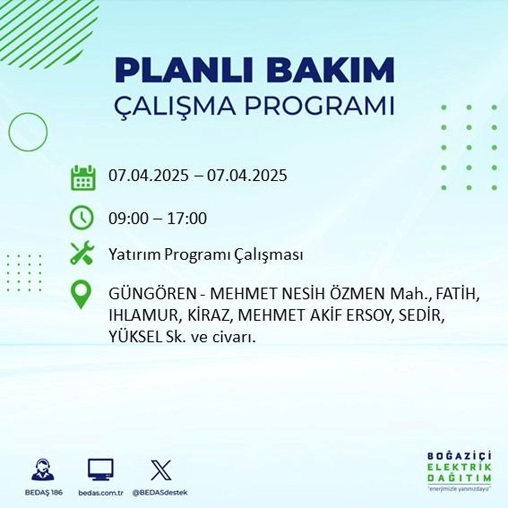 İstanbul'un 21 ilçesinde elektrik kesintisi: Elektrikler ne vakit gelecek? 9 saat sürecek (7 Nisan BEDAŞ kesinti programı) 105 QyAe ybGt06bbvJLfmKSvQ