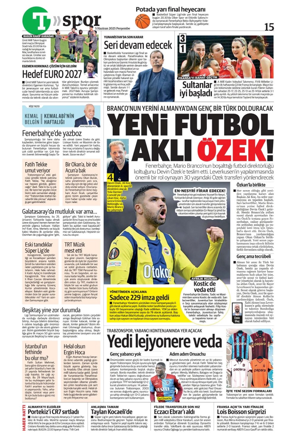 Transferin gündemi Sane (5 Haziran 2025 spor manşetleri) - 18