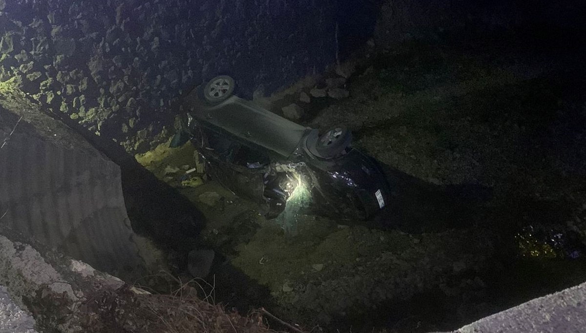 Otomobil dereye uçtu: Üç yaralı