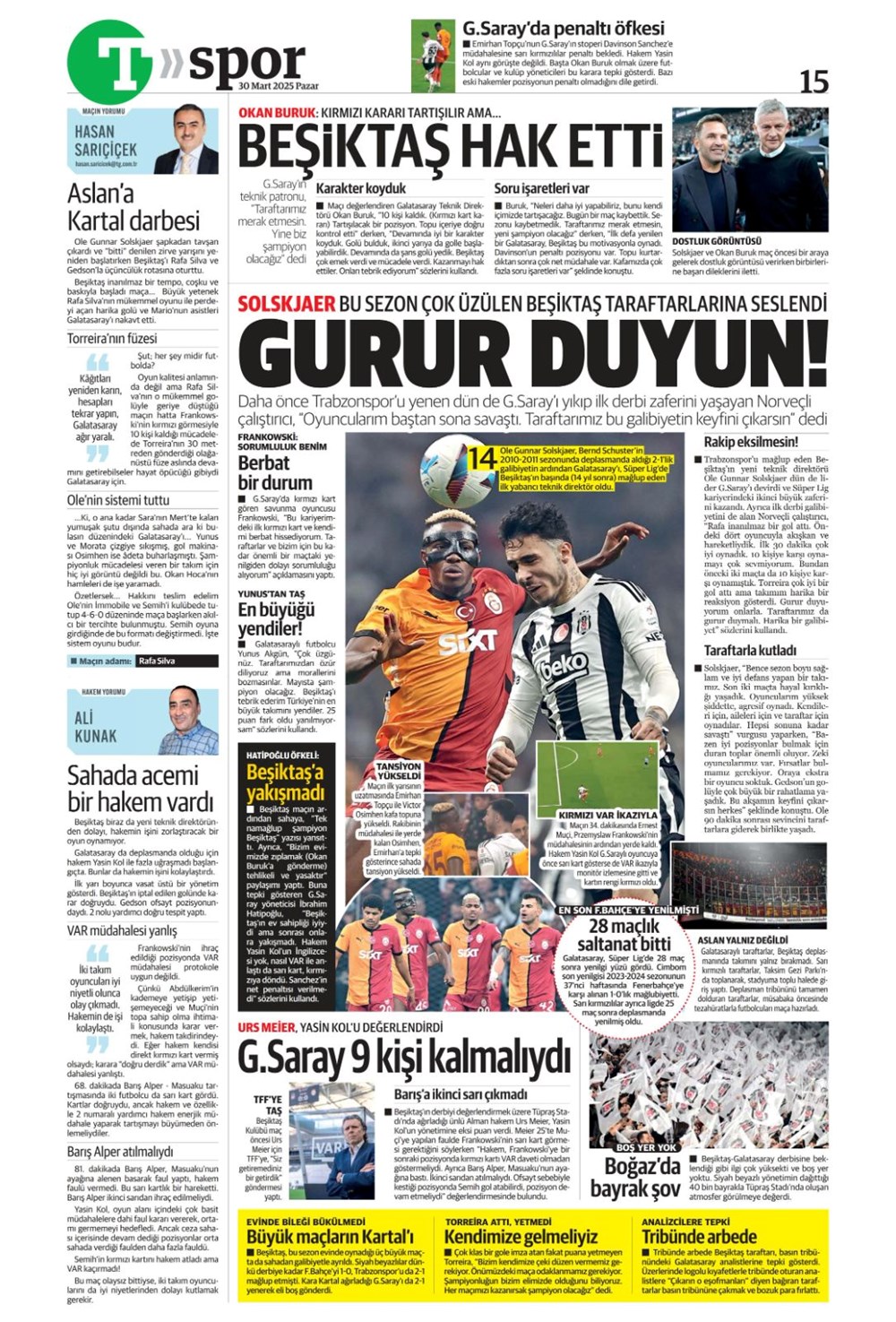 "Zirveye Kartal pençesi" (30 Mart 2025 spor manşetleri) - 17