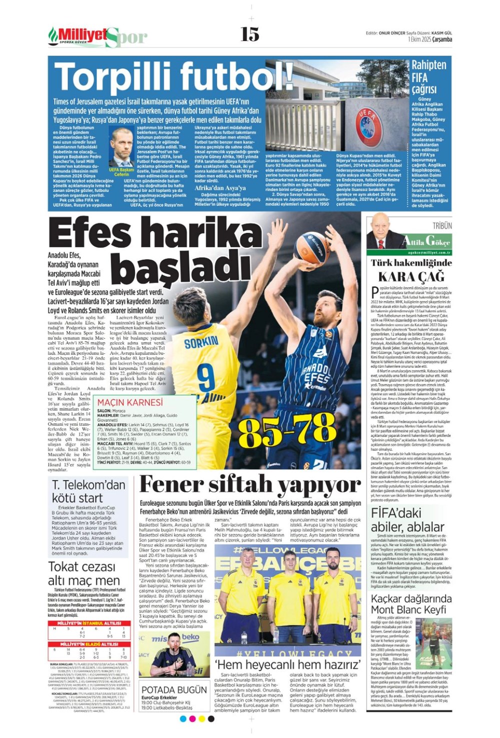 "Adı Aslan, işi destan" (1 Ekim 2025 spor manşetleri) - 13