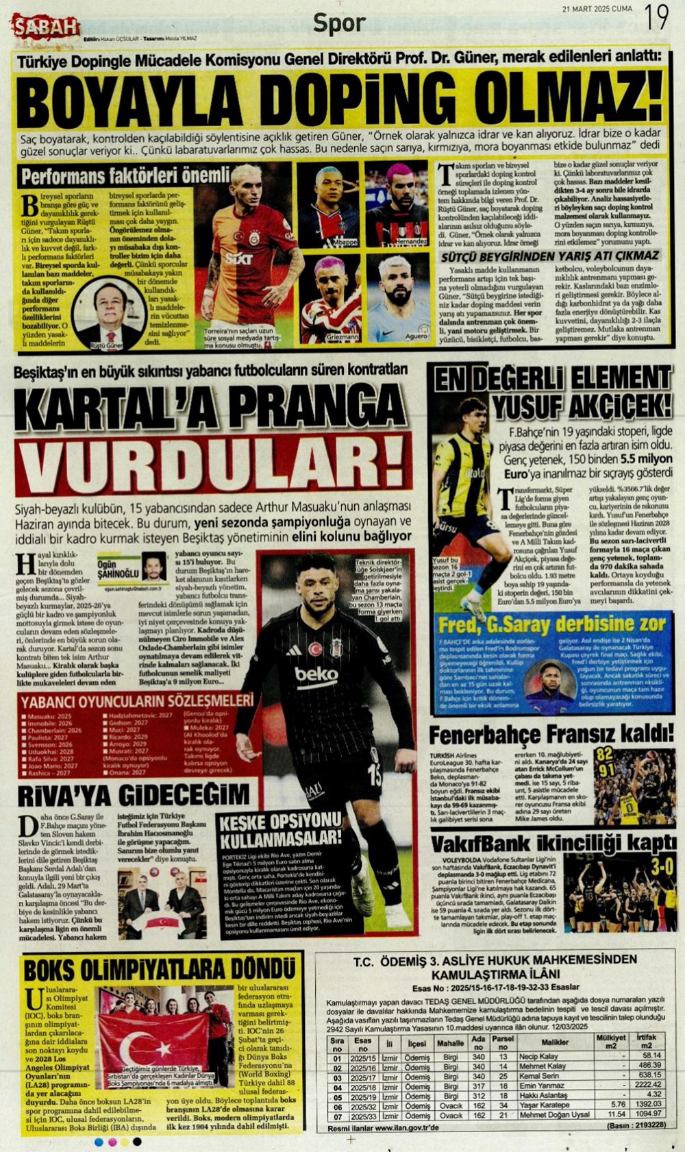 "İşte bizim çocuklar" (21 Mart 2025 spor manşetleri) - 7