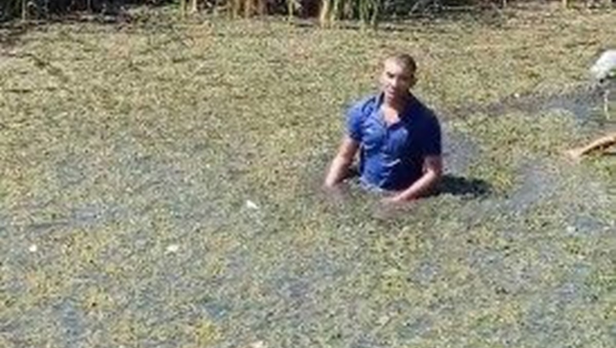 Jandarmadan kaçarken bataklığa saplandı Jandarmadan kaçarken bataklığa saplandı