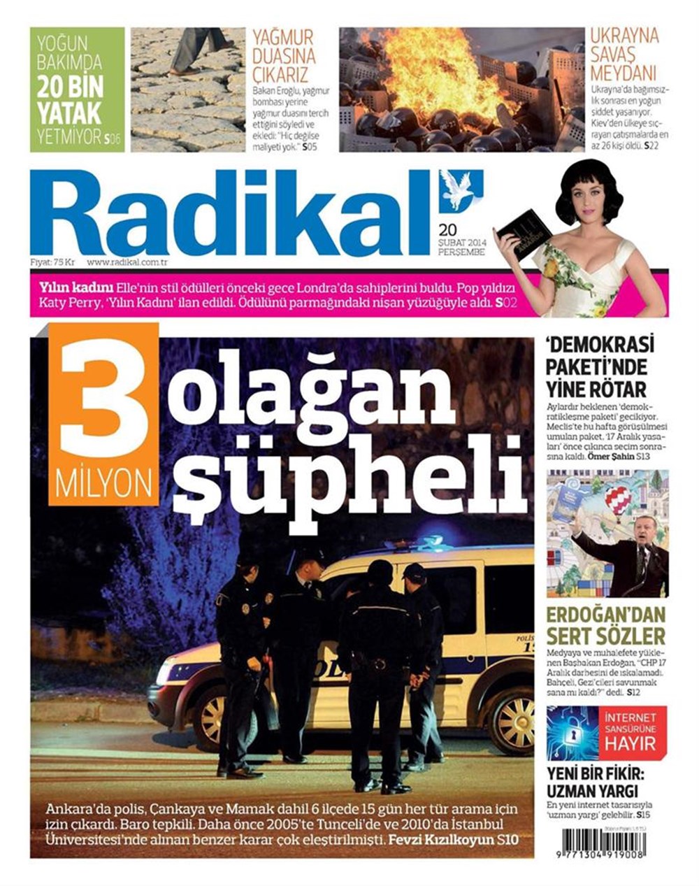 Günün gazete manşetleri - 20 Şubat 2014 - 1