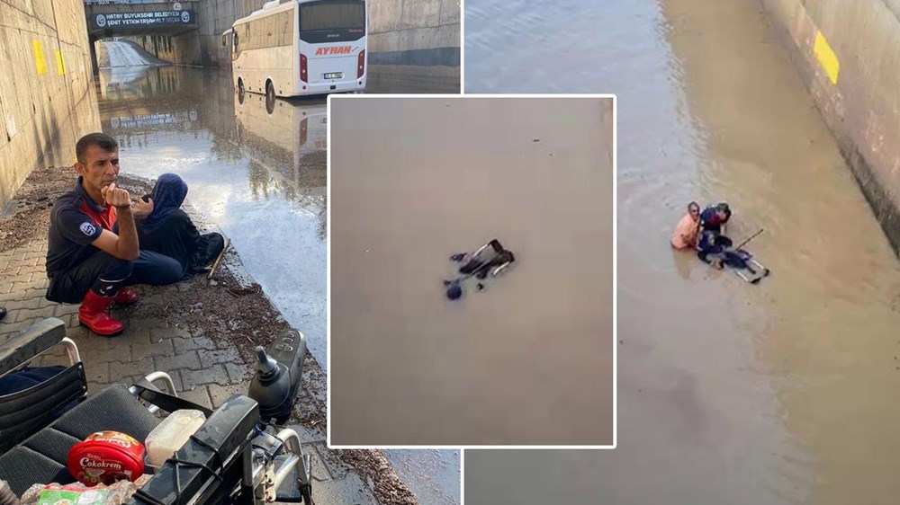 Hatay'da şiddetli sağanak: Engelli kadın tekerlekli sandalyesiyle suya kapıldı - 3
