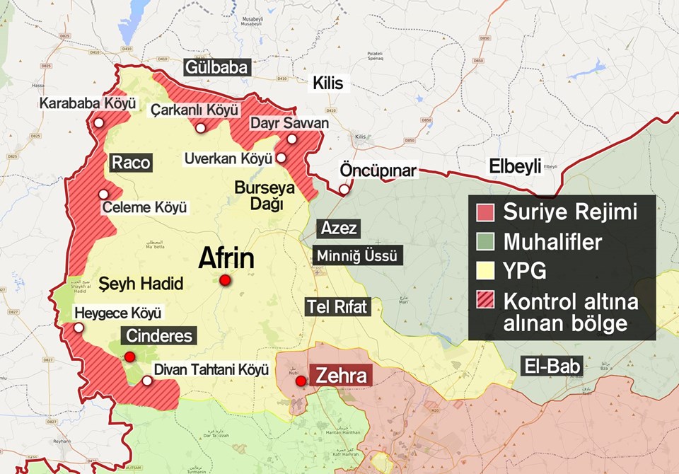 Afrin'de PYD'nin Türkiye sınırıyla bağlantısı kopmak üzere - 1