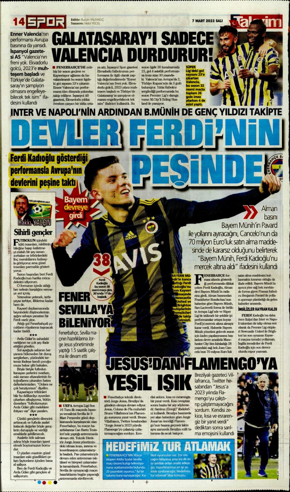 Günün spor manşetleri (7 Mart 2023) - 1