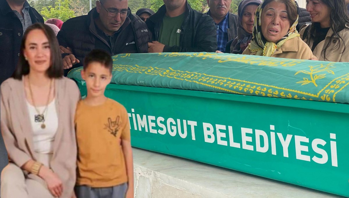 Merve öğretmen ve oğlu toprağa verildi