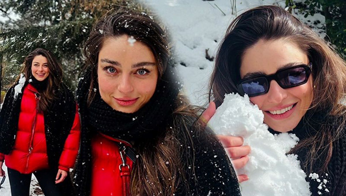 Ayça Ayşin Turan'ın kar pozlarına beğeni yağdı