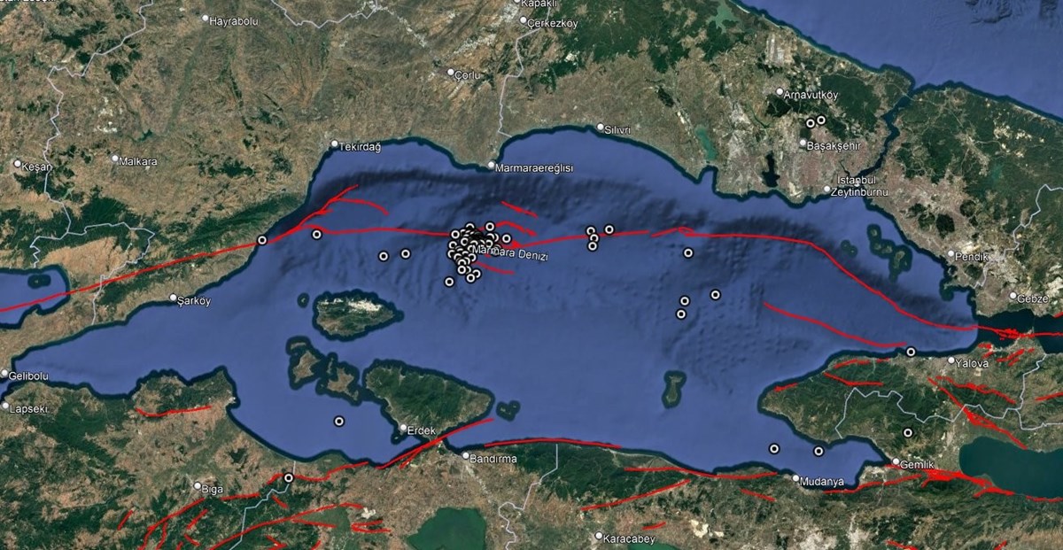 Prof. Dr. Okan Tüysüz paylaştığı harita ile Marmara