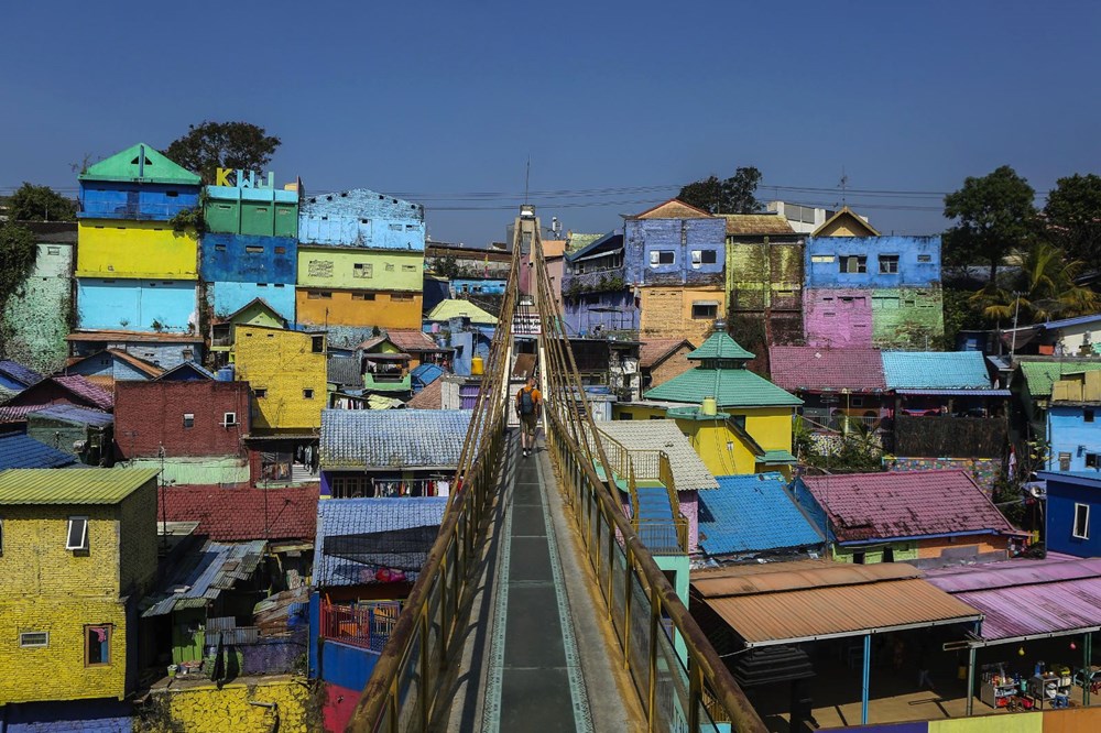 Endonezya'nın Malang kentindeki rengarenk evler - 2