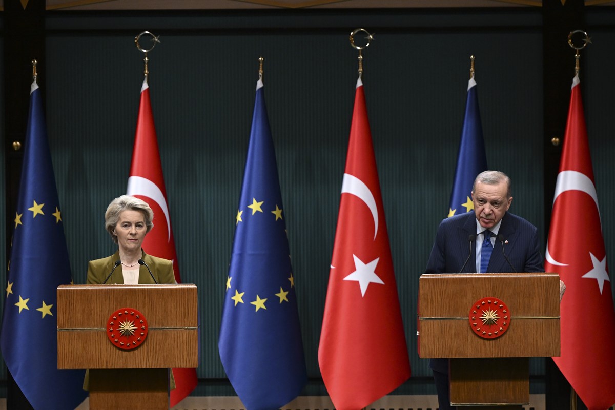 Cumhurbaşkanı Recep Tayyip Erdoğan ve Avrupa Birliği Komisyonu Başkanı Ursula von der Leyen.