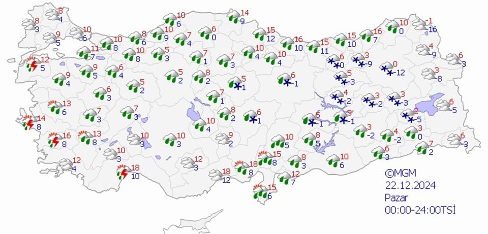 Bugün hava nasıl olacak, yağmur yağacak mı? 22 Aralık hava durumu tahminleri - 1