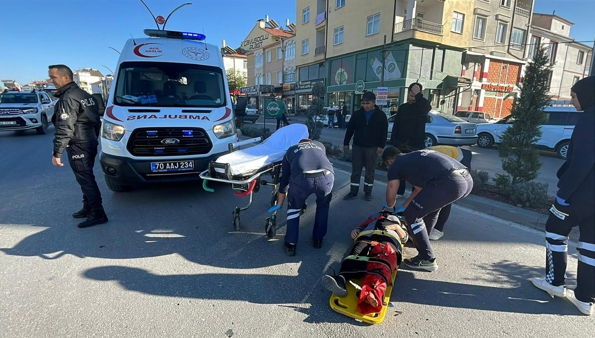 Karaman’da otomobilin çarptığı kadın yaralandı