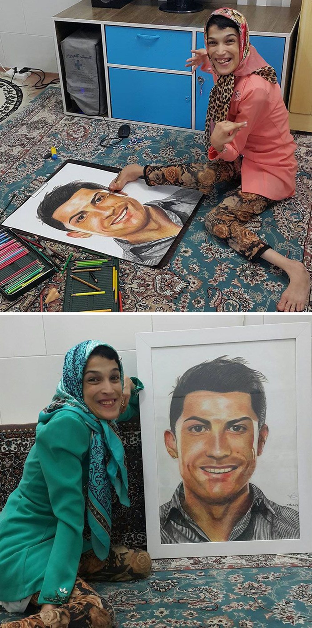 Iranian disabled painter draws pictures with his feet - 2