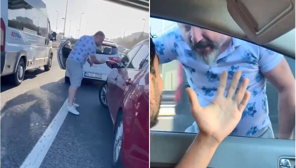 Merter'de yol verme kavgası kamerada