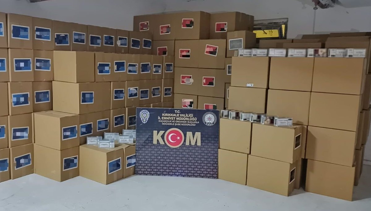 Kırıkkale'de 2 milyon 140 bin makaron ele geçirildi