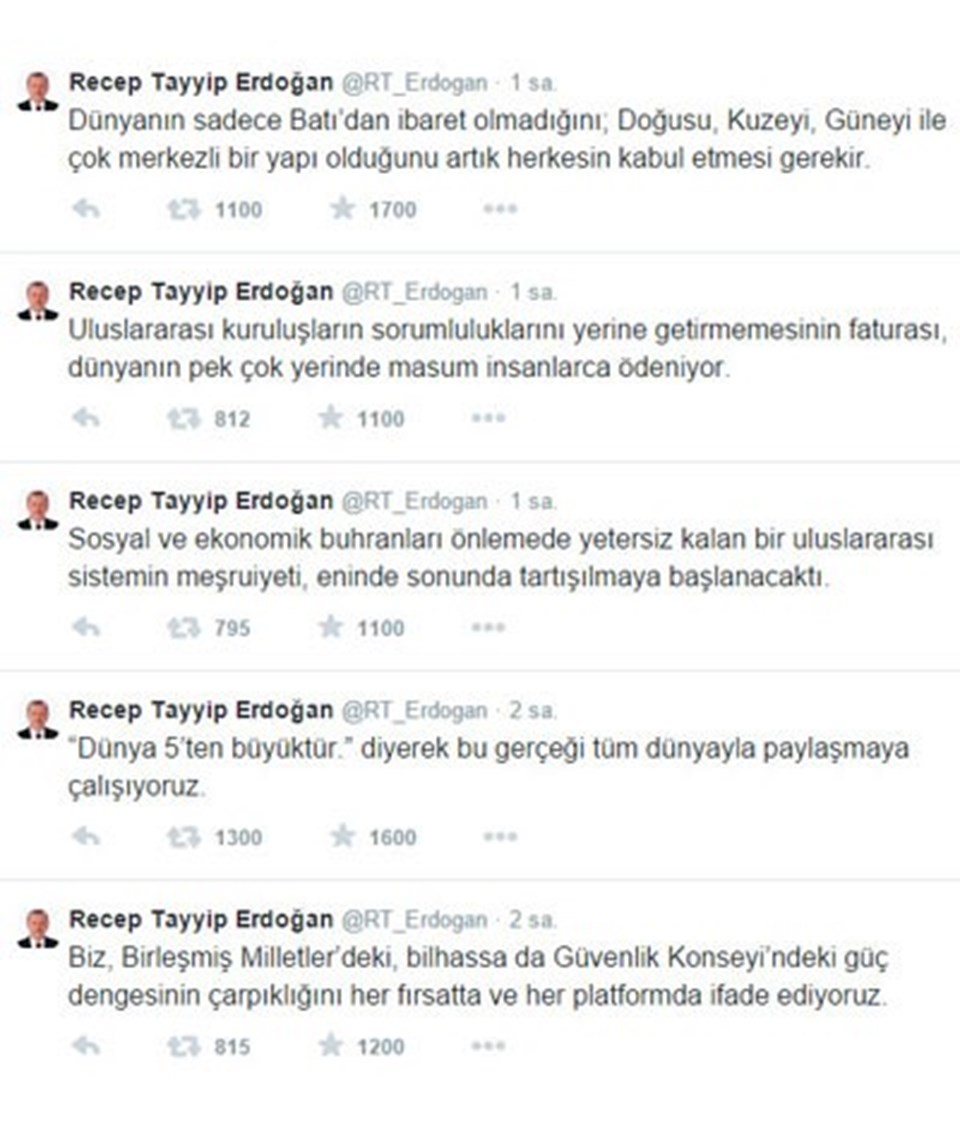 Cumhurbaşkanı Erdoğan, yurda dönüşte ilk mesajını Twitter'dan verdi - 1
