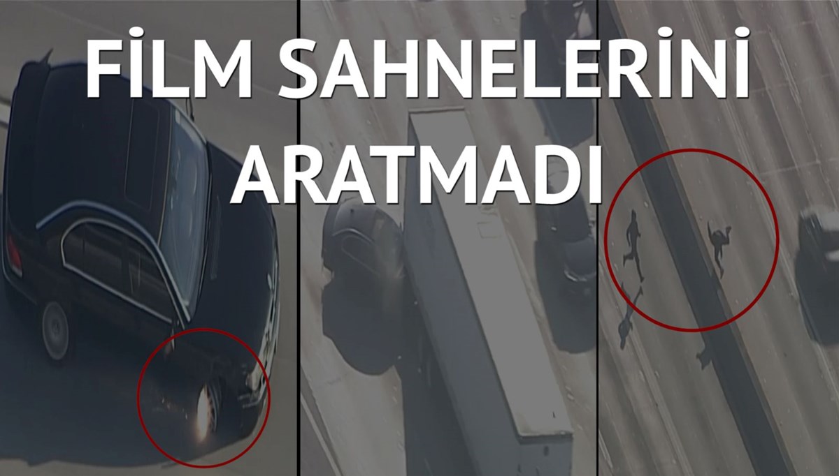 ABD’de otoyolda yaşanan kovalamaca havadan görüntülendi