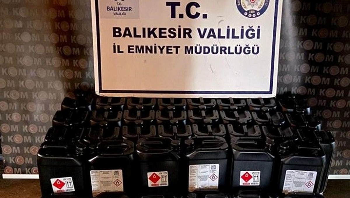 Edremit’te polis aramasında 470 litre etil alkol ele geçirildi