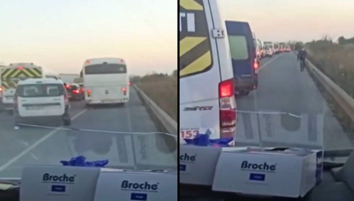 Emniyet şeridini ihlal eden sürücüler ambulansa zor anlar yaşattı