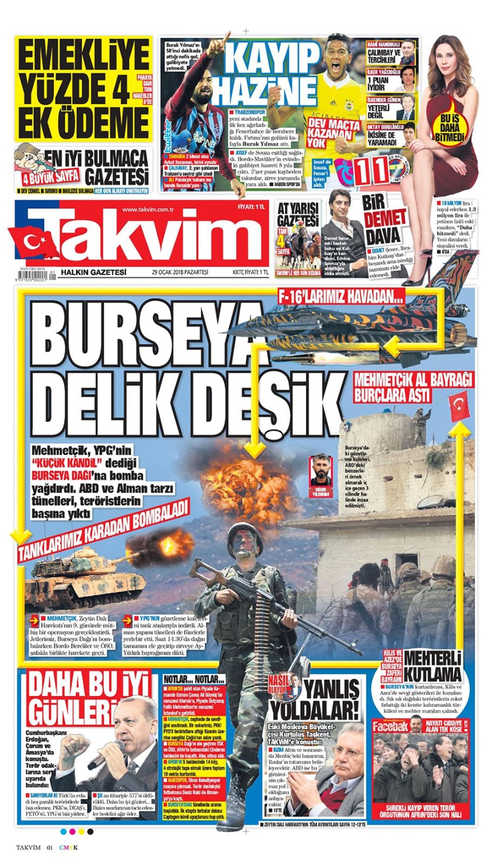 Günün gazete manşetleri 29 Ocak 2018 Son Dakika Türkiye Haberleri