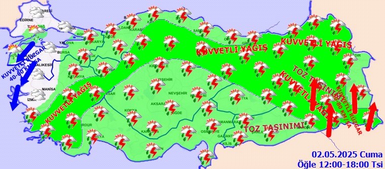 2 Mayıs 2025 Cuma Hava Durumu