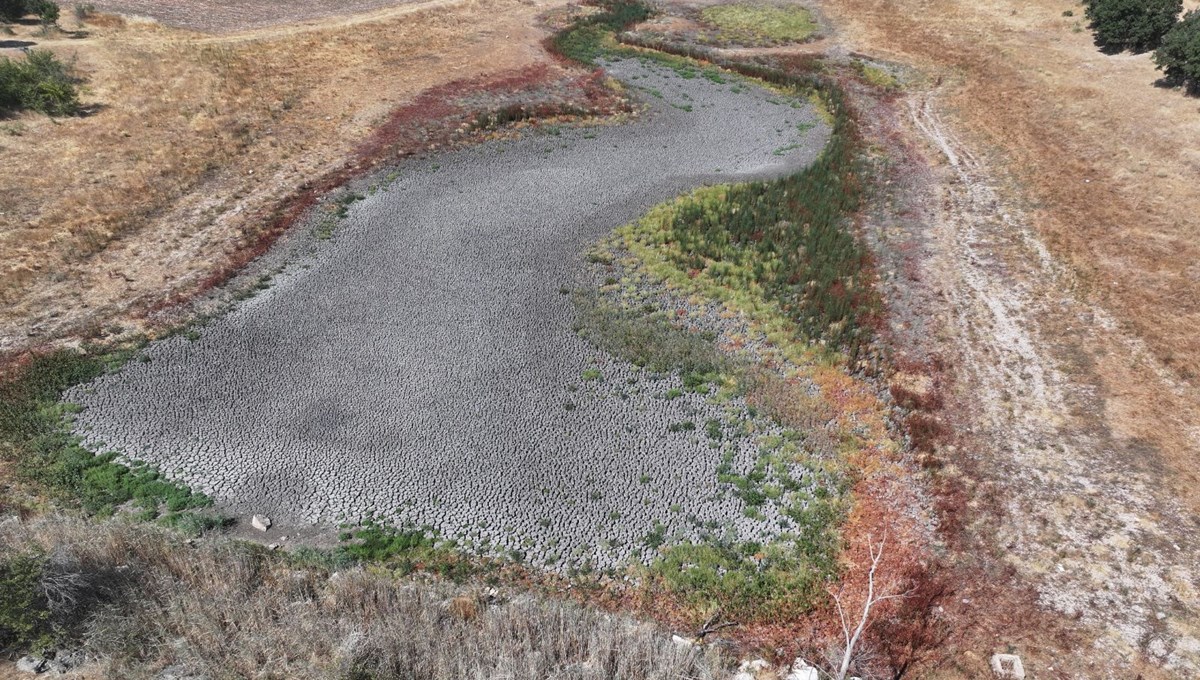Edirne'de kuraklık: Küçükdöllük Göleti kurudu