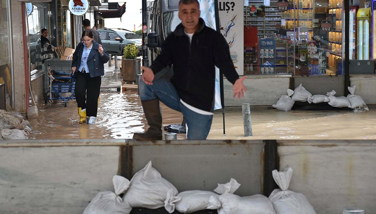 Hücre tehlikesine dikkat! Yağmur devam ediyor, esnaf kum torbalı önlem aldı