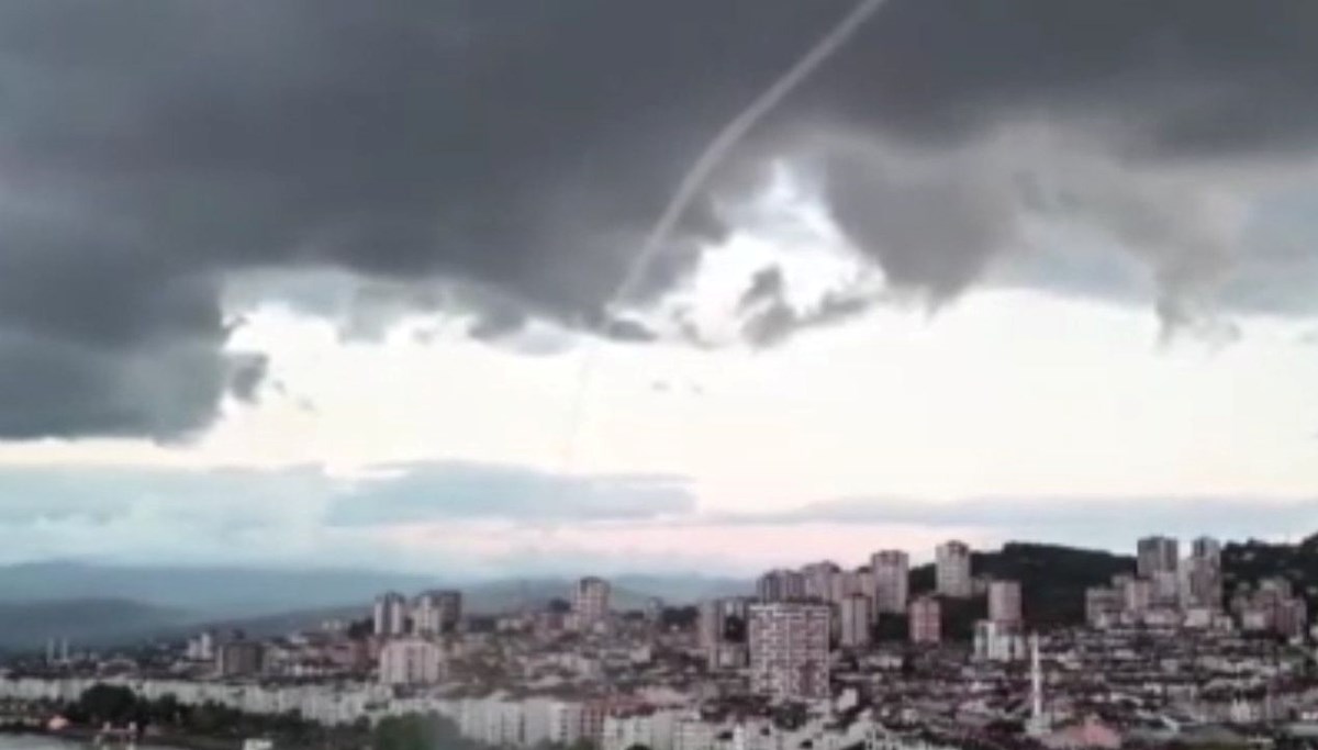 Ordu'da dev hortum böyle görüntülendi