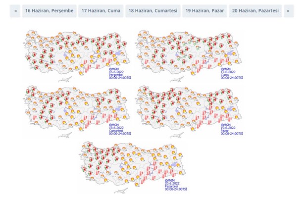 GÜNEYDUĞU'DA SICAKLAR ARTIYOR 10 Tahmin tutarlılığı 1, 2 ve 3. Günler için yüzde 80-90, 4 ve 5. günler için yüzde 65-80 civarındadır.