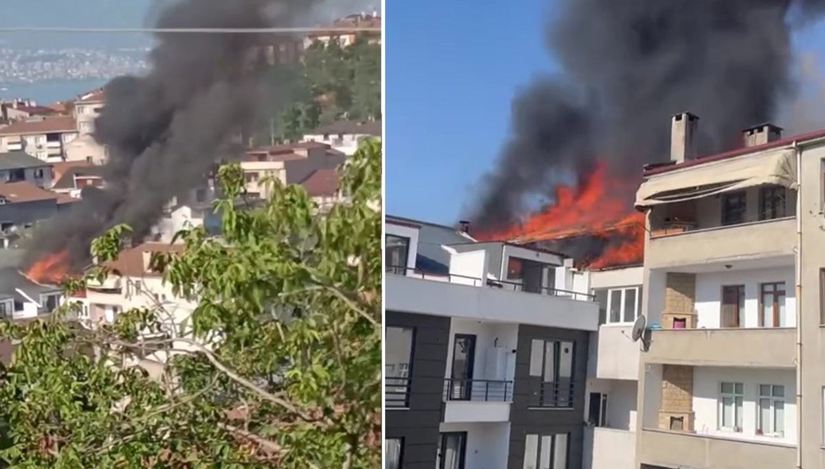 Kocaeli'de yangın paniği: İki kişi mahsur kaldı