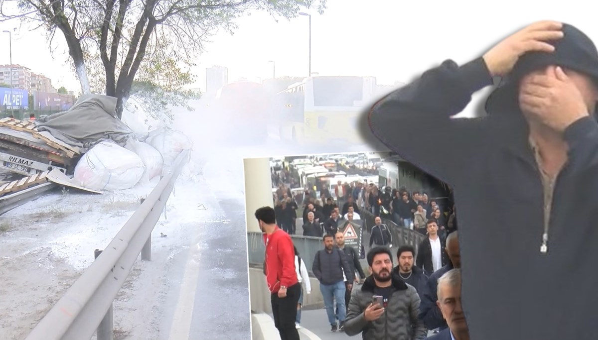 D-100'de trafiği kilitleyen kaza