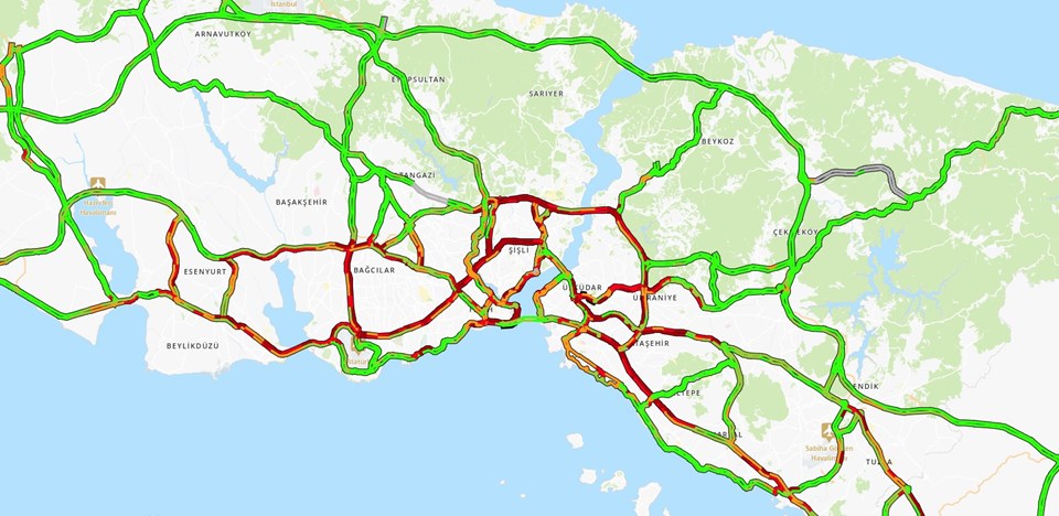 İstanbul'da yağmur trafiği vurdu - 1