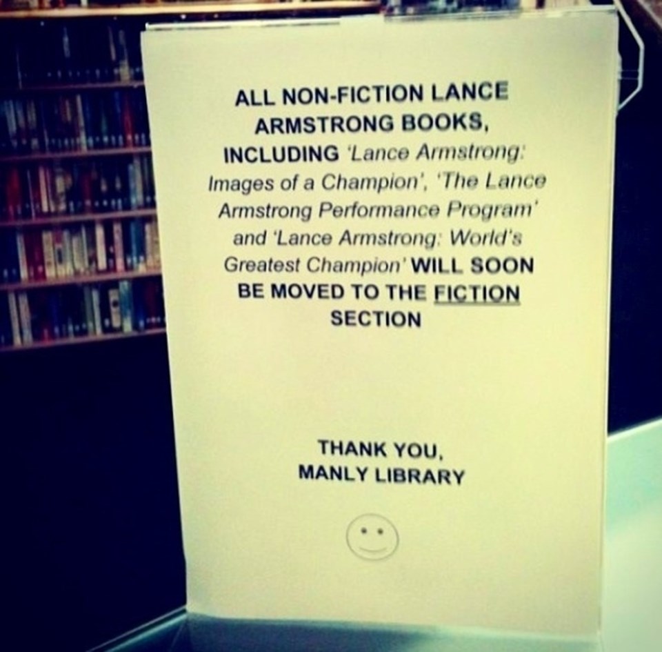 Kütüphaneden Lance Armstrong şakası - 1