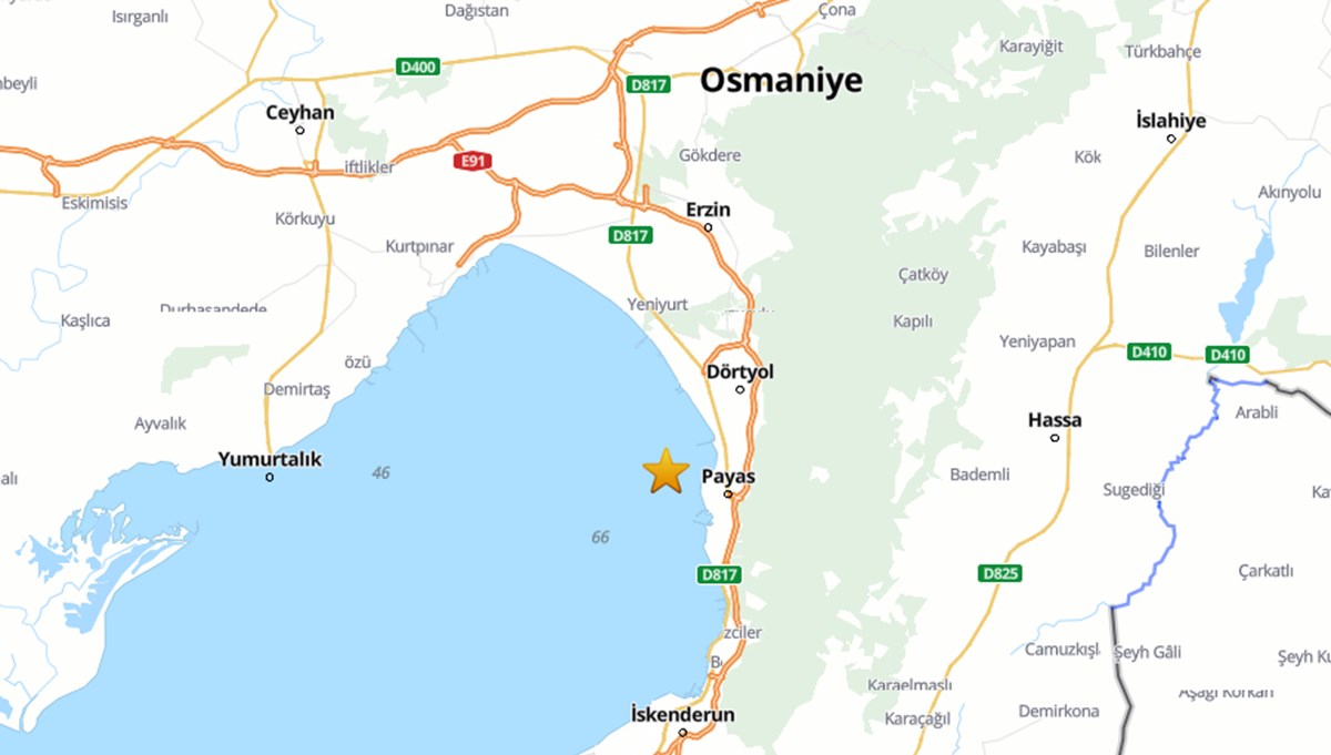 SON DAKİKA: Akdeniz'de 4,5 büyüklüğünde deprem