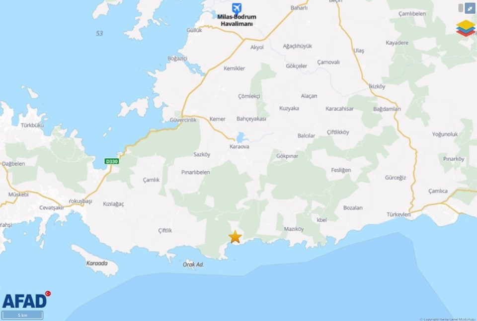Bodrum'da 4,1 büyüklüğünde deprem - 1