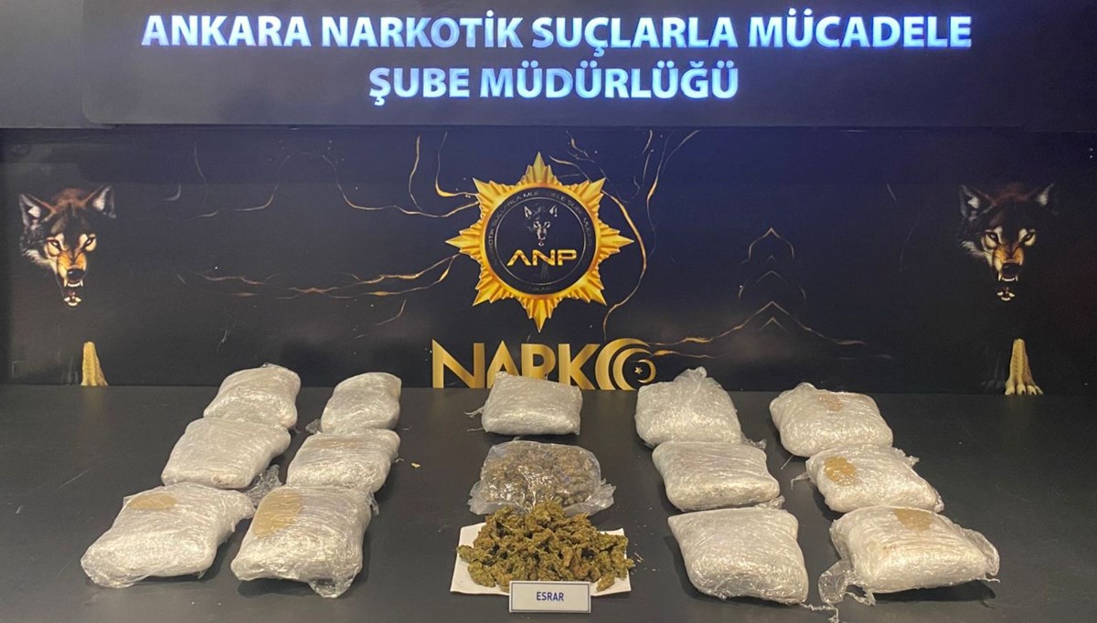 Ankara'da 10 kilo 600 gram esrar ele geçirildi