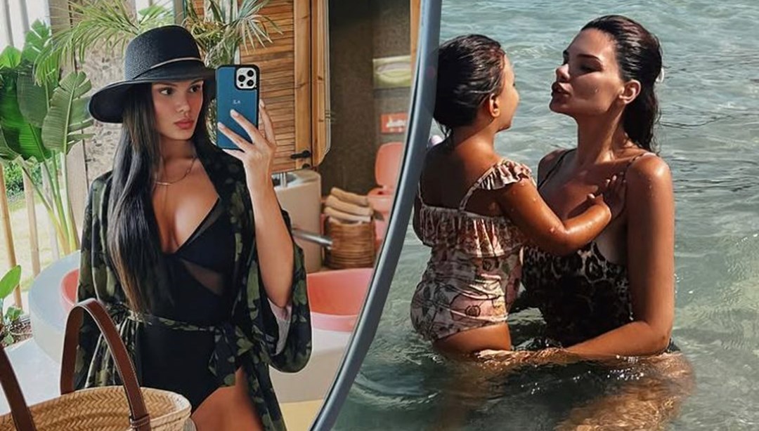 Almeda Abazi'den kızıyla tatil pozu